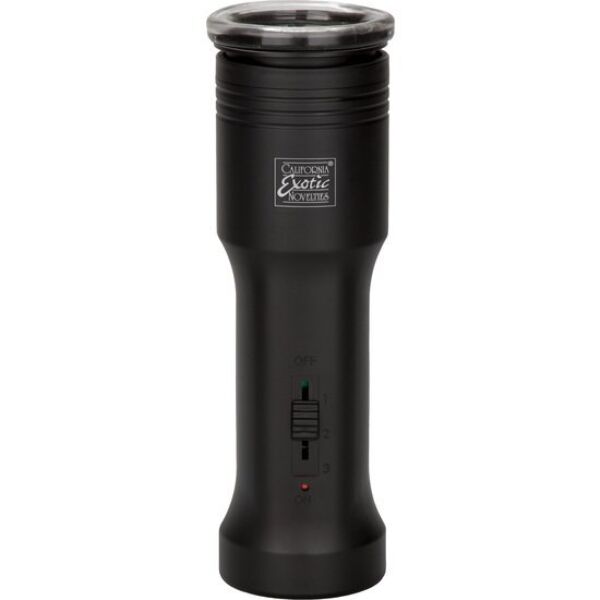 Musta masturbaattori CalExotics Optimum Power Ultimate Head Exciter irrotettavalla holkilla