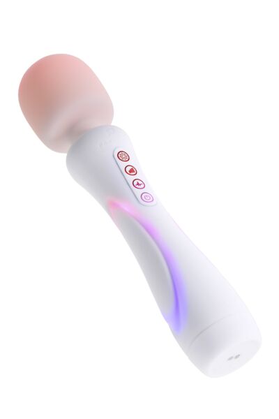 Wand-vibraattori Paradise Pleasure The Wand, valkoinen, RGB-valaistuksella