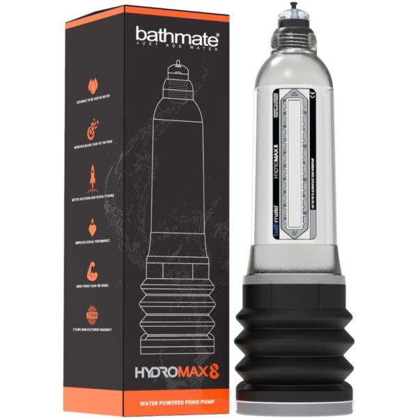 Läpinäkyvä penispumppu Bathmate HydroMax 8