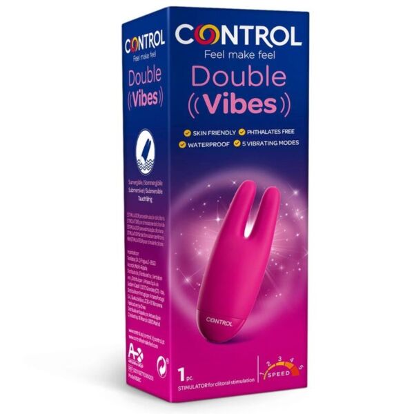 Control Double Vibes -klitoriksen stimulaattori, jossa on kaksi silikonipäätä