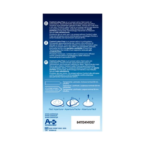 Control Free Lateksittomat polyuretaanikondomit, 5 kondomin pakkaus