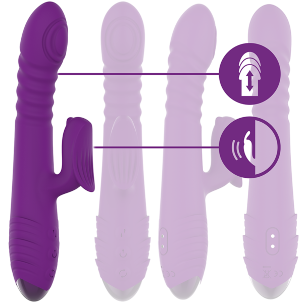 Violetti Intense Iggy -rabbit-vibraattori, jossa on klitoriskiihotin