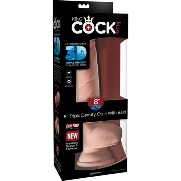 Pipedreamin realistinen dildo King Cock Plus Triple Density, pohjassa imukuppi