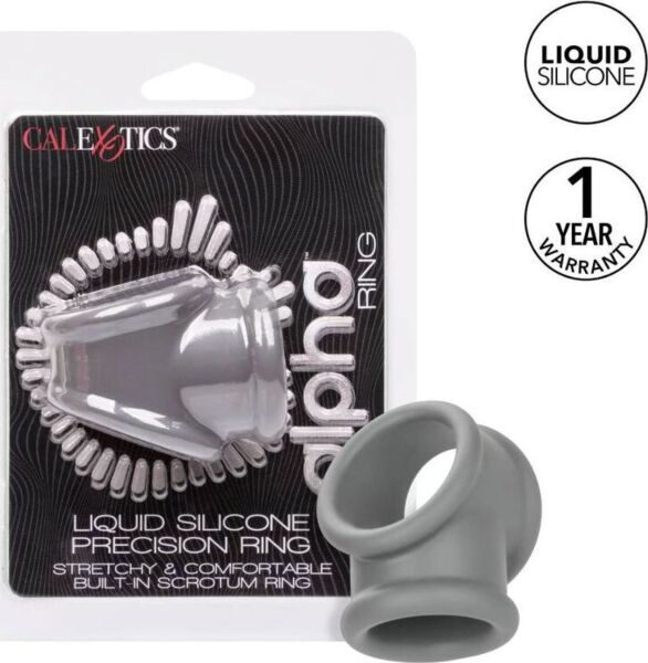 CalExotics Alpha Precision Ring -penisrengas, harmaa, kaksi rengasta yhdessä kappaleessa