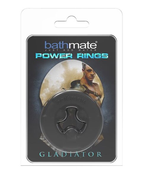 Musta Bathmate Power Ring Gladiator -penisrengas, jonka sisäpinnalla on kolme kohoumaa