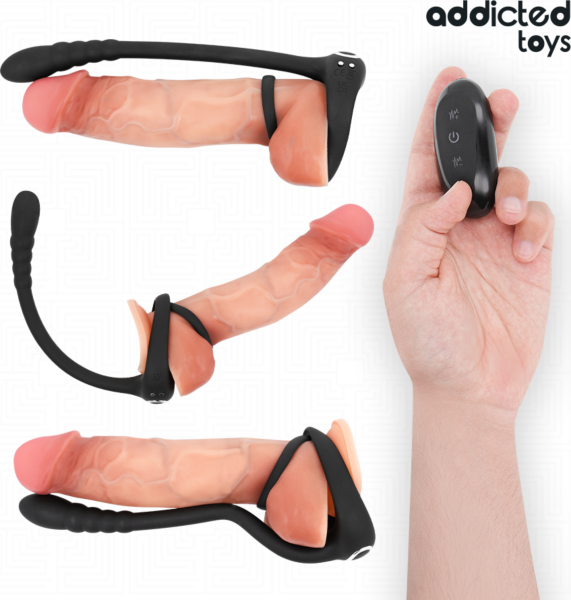 Värisevä penisrengas Addicted Toys Punto·P ja sen langaton kaukosäädin