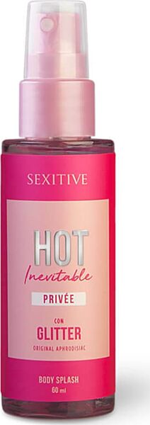 Sexitive Hot Inevitable -vartalosuihke glitterillä, 60 ml:n suihkepullo