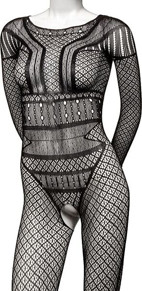 CalExotics Scandal Lace Body Suit, kokopitkä pitsibody avoimella haaraosalla