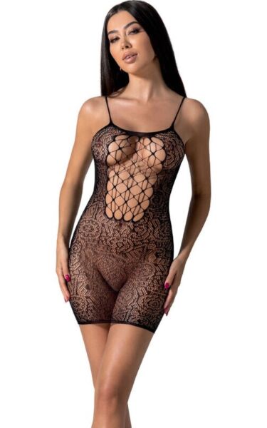Passion BS096 -bodystocking, jossa on verkkoa, pitsiä ja läpikuultavia kohtia