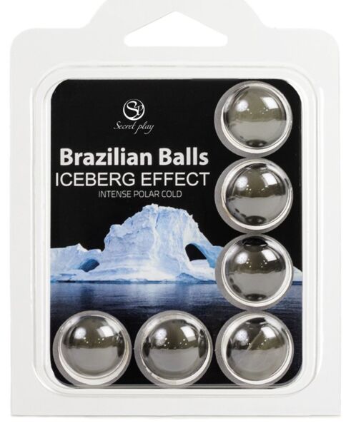 Secret Playn 6 Brazilian Balls Iceberg -hierontaöljypallon setti, kylmävaikutteiset pallot