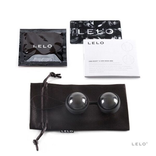 LELO LUNA Beads Noir -geishakuulat silikoniliittimellä ja poistonarulla