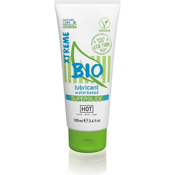 HOT BIO Superglide Xtreme -vesipohjainen liukuvoide 100 ml:n pakkauksessa
