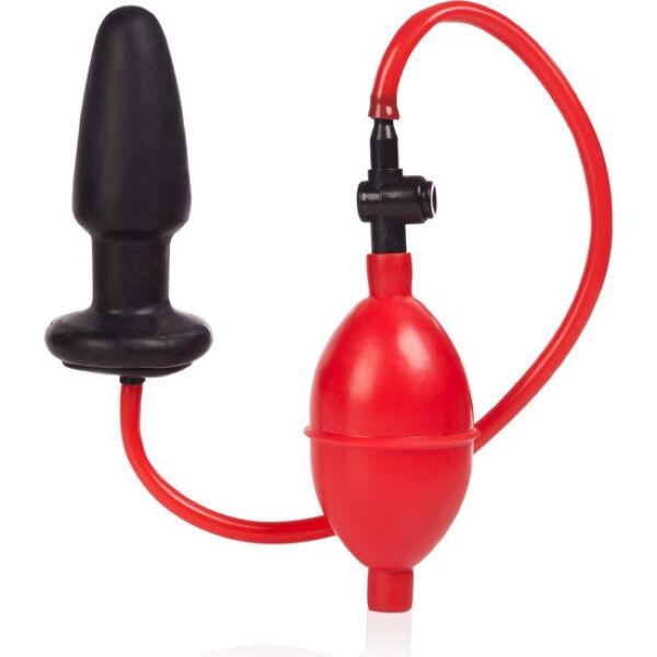Musta CalExotics Colt Expandable Butt Plug, jossa on imukuppipohja, letku ja käsipumppu