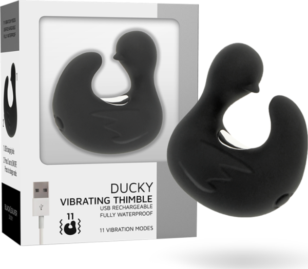 Ankan muotoinen BLACK&SILVER Ducky -sormivibraattori