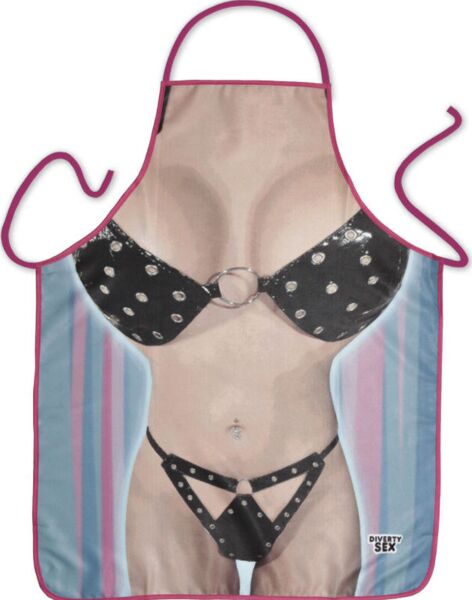 Diablo Picante Bikini -esiliina, jossa on hauskoja ja eroottisia kuvia