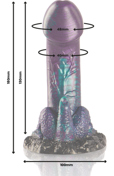 EPIC Basilisk -dildo, 18 cm, leveällä kannalla