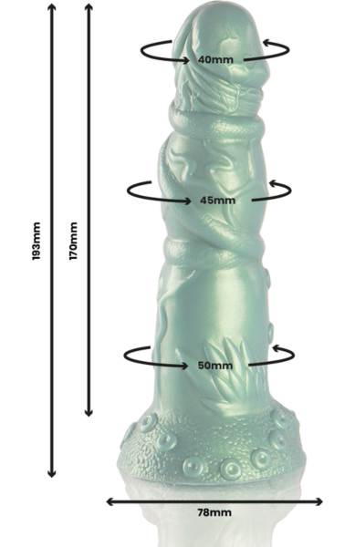 Myyttien inspiroima EPIC Hades -dildo leveällä kannalla