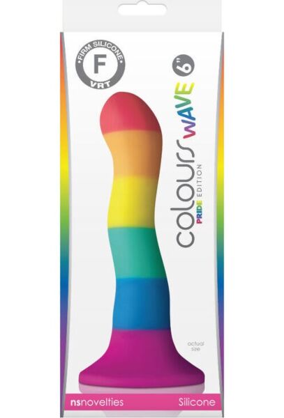 NS Novelties Pride Wave 17 cm -dildo, silikonia, pohjassa imukuppi
