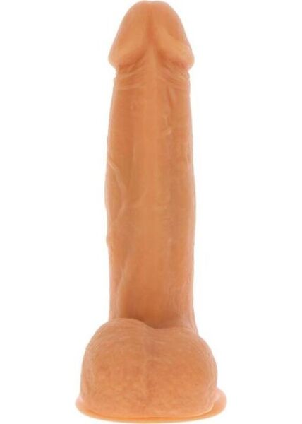 ToyJoy Get Real Naked Beaded 21 cm -dildovibraattori vaaleassa ihonsävyssä, imukuppijalustalla