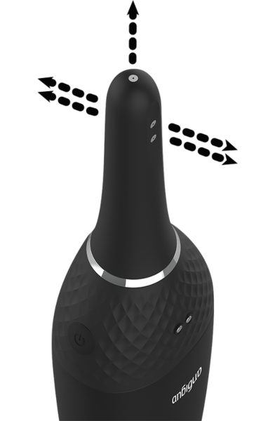 Automaattinen Anbiguo Ultimate Rechargeable -anaalisuihku, säiliö ja kartiomainen suutin