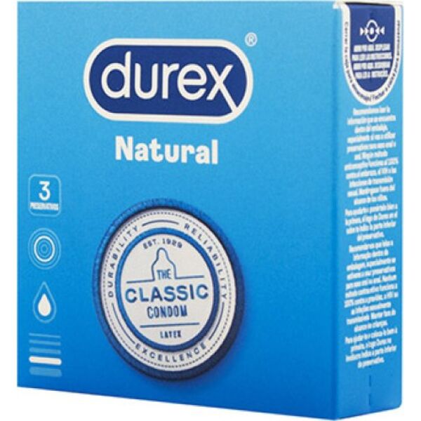 3 Durex Natural Comfort -kondomin pakkaus