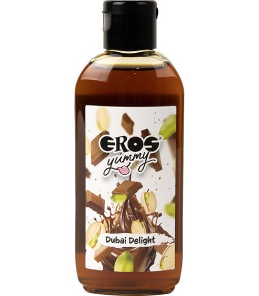 Eros Yummy Dubai Delight -liukuvoiteen 100 ml:n pullo, suklaan ja pistaasin maku