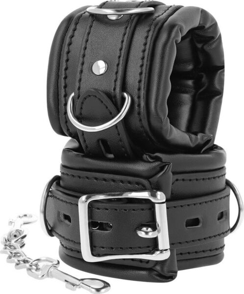 Pehmustetut Darkness Padded Locking Cuffs -BDSM-käsiraudat ja lukittava solki