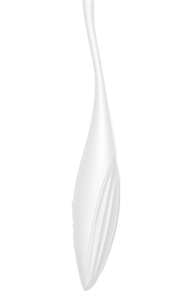 Satisfyer Twirling Joy -klitorivibraattori, jossa on kapea kärki ja painikepaneeli