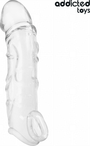 Addicted Toys -peniksen pidennysholkki 22 cm, läpinäkyvä