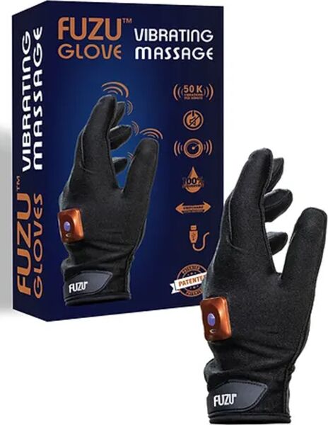Värisevä hierontakäsine FUZU Vibrating Massage Glove, musta