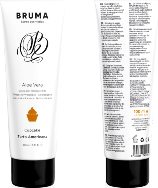Bruma Aloe Vera -vesipohjaisen liukuvoiteen pakkaus