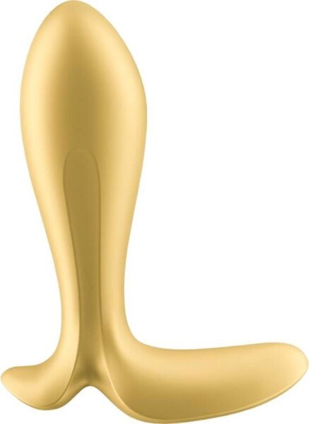 Satisfyer Intensity Plug -värisevä anaalitappi kullan ja violetin värisenä