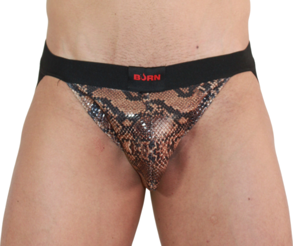Burn 002 -jockstrap läpikuultavilla ja hohtavilla yksityiskohdilla