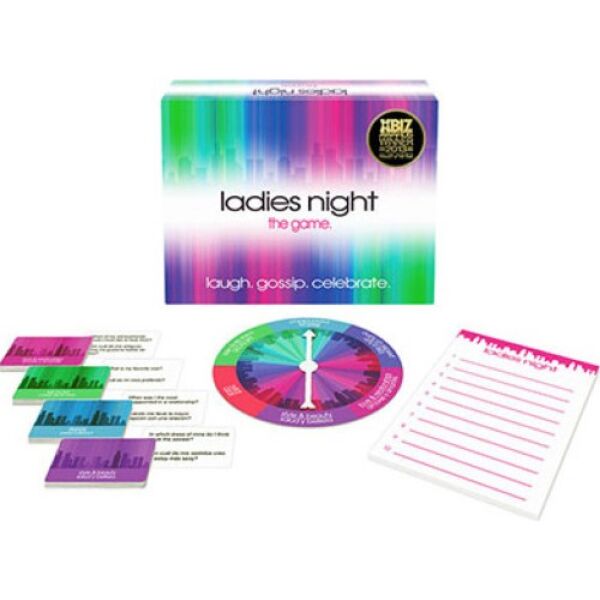 Kheper Games Ladies Night -kysymyspeli, onnenpyörä, vastauslehtiö ja kortit