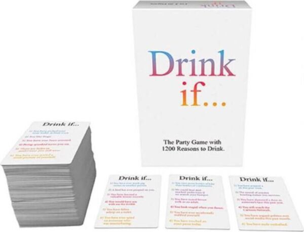 Kheper Games Drink If -juomapeli, pakkaus ja noppa