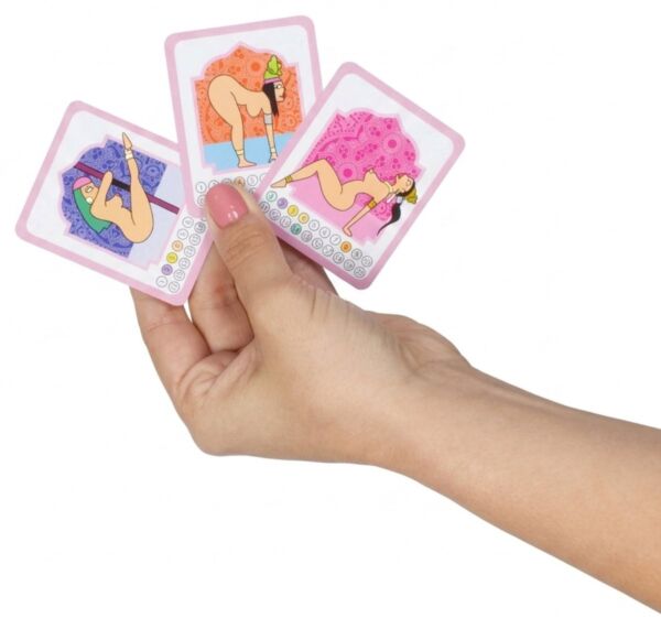 Secret Play Kamasutra Play -korttipeli, asentokortit ja tiimalasi