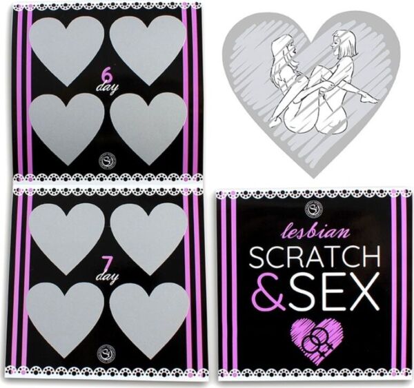 Raaputuspeli Secret Play Scratch & Sex Lesbian, lesboasentoja sisältävä peli pareille