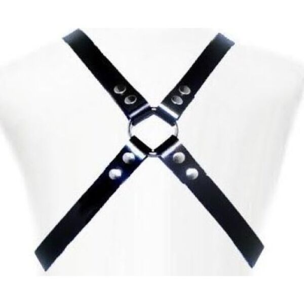 Miesten Leather Body Basic Harness -valjaat säädettävillä ristikkäisillä hihnoilla