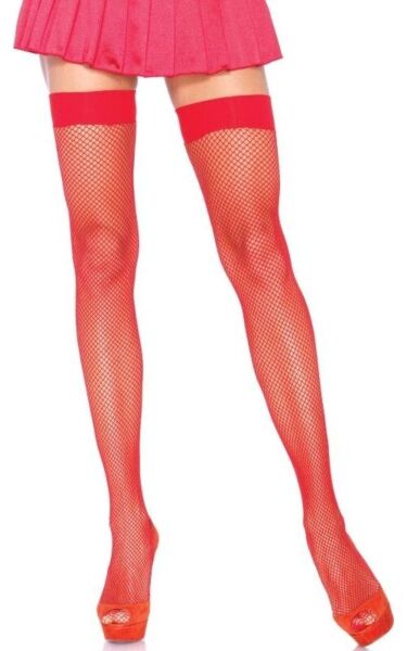 Reiteen asti ulottuvat verkkosukat Leg Avenue Nylon Fishnet Thigh Highs