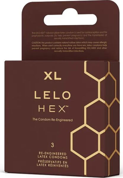 LELO HEX Respect XL -kondomit ja niiden kääre