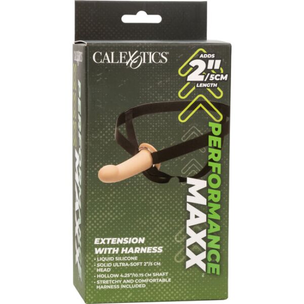 CalExotics Performance Maxx -peniksenpidennin ja sen strap-on-valjaat
