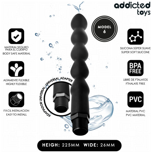 Addicted Toys Modelo 6 -anaalisuihku ja yleisadapteri