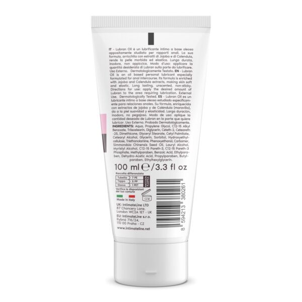 Pullo anaaliliukuvoidetta IntimateLine Lubran 100 ml