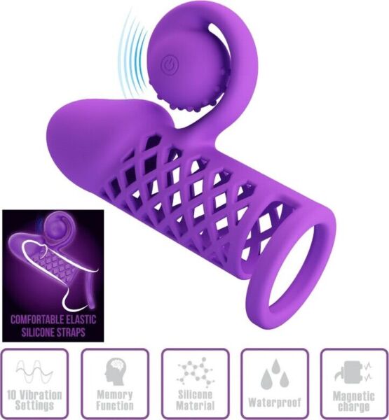 Violetti Romance Harden -penisholkki, jossa on spiraalipää