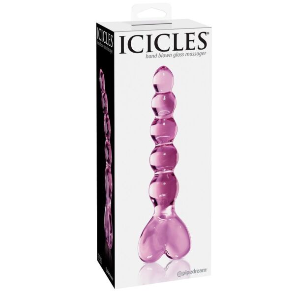 Lasidildo Pipedream Icicles No. 43 sydämen muotoisella kahvalla