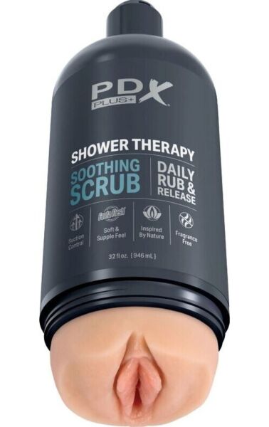 Shampoopullon muotoinen masturbaattori PDX Plus Shower Therapy Soothing Scrub