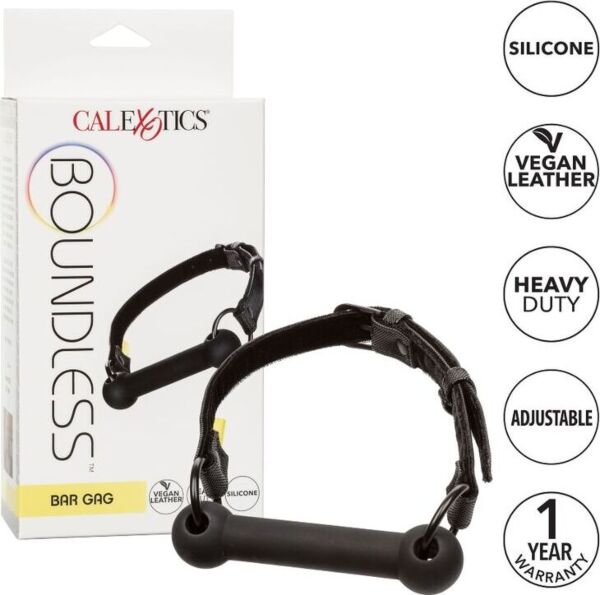 Musta CalExotics Boundless Bar Gag -tankosuukapula hihnoineen ja solkineen