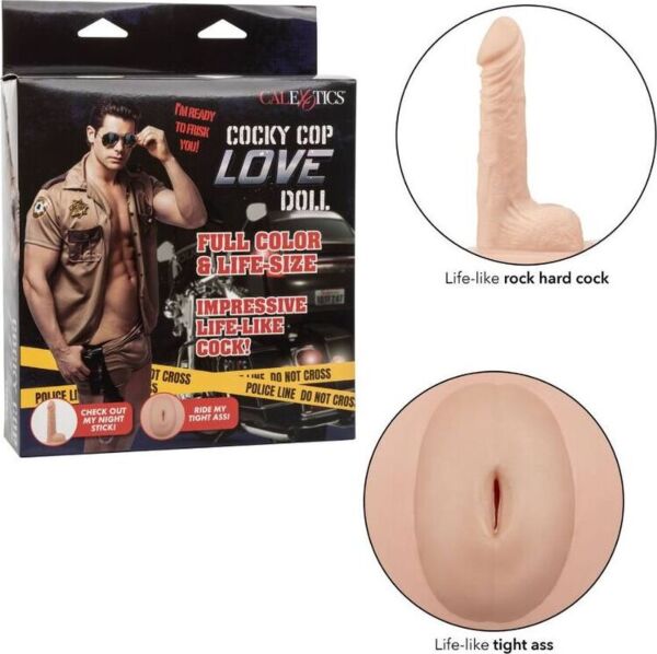 Puhallettava seksinukke CalExotics Cocky Cop Love Doll, koko vartalo