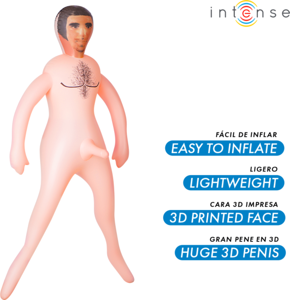 Intense Dolls Anthony -puhallettava miesnukke ja 3D-penis