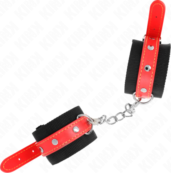 Nailoniset Kink Wrist Restraint -käsiraudat punaisella hihnalla